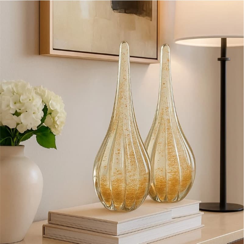 Pingo Decorativo Murano 30cm Centro de Mesa Vidro Decorativo Luxo Decoração Escritório