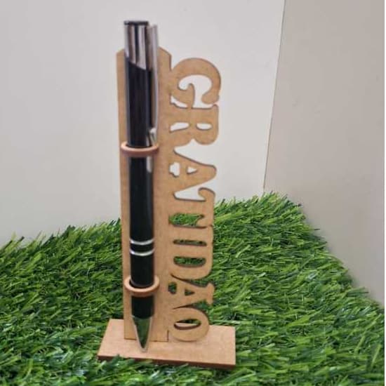 Kit Porta Caneta Gratidão vertical em MDF - Lembrancinha Casamento Aniversário Evento corporativo