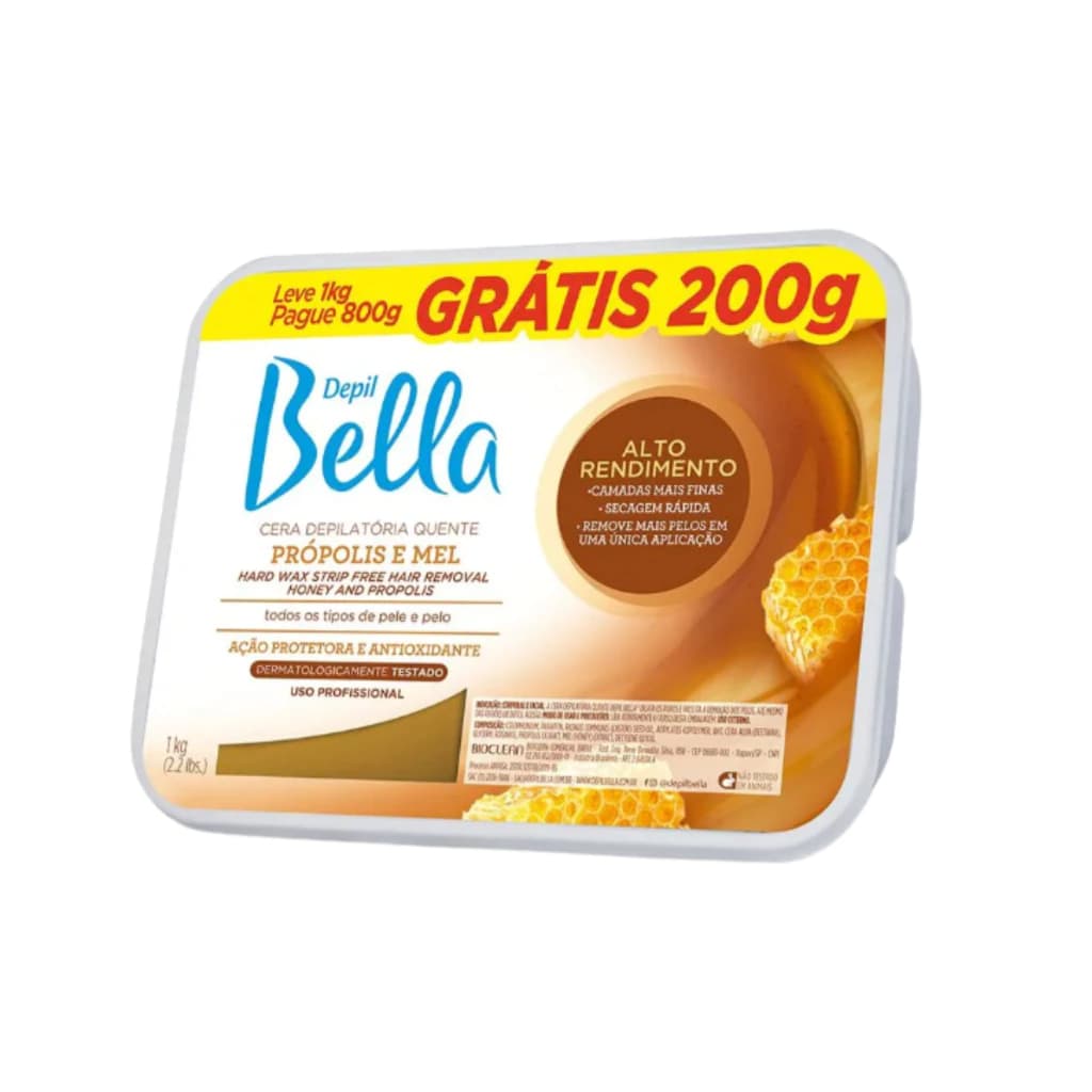 Cera Depil Bella Própolis e Mel 1kg