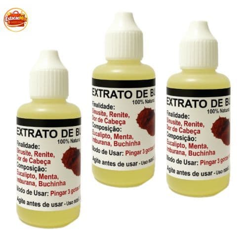 kit com 3 unidades de extrato natural bucha do norte 20ml