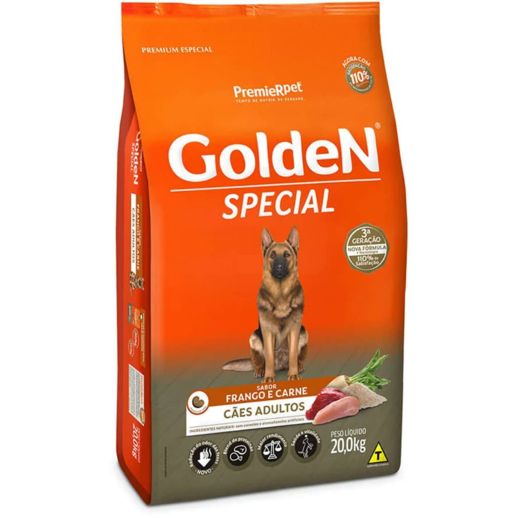 Ração Para Cão Golden Adulto Special Frango e Carne 20kg