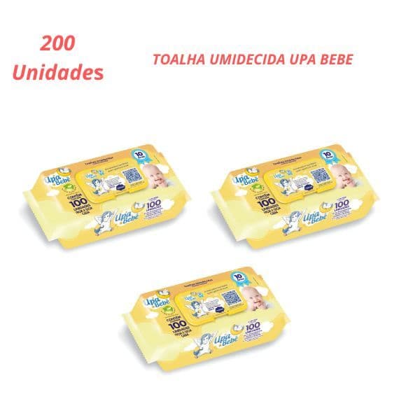 Toalha Umedecida 100 unid  -  Upa Bebe COM TAMPA