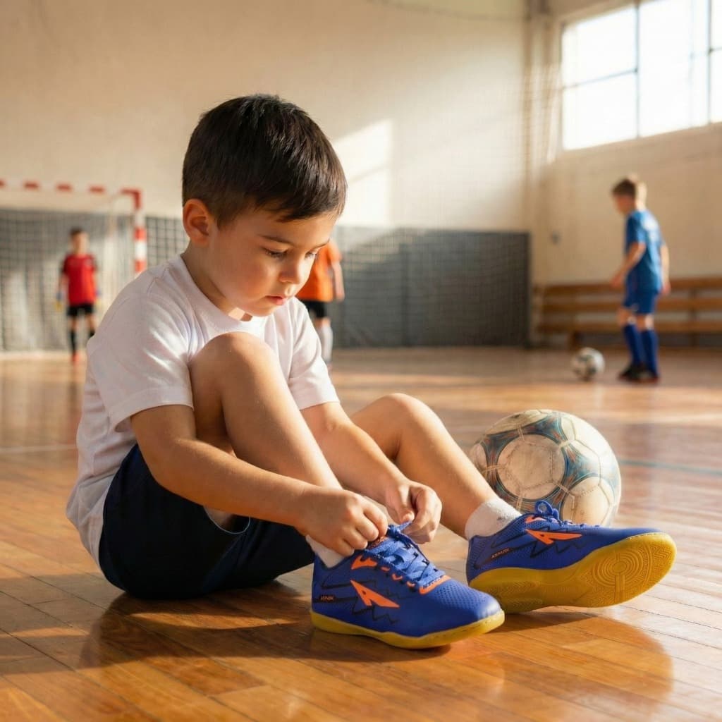 Tênis Infantil Futsal para Quadras Internas Solado Liso Reforçado