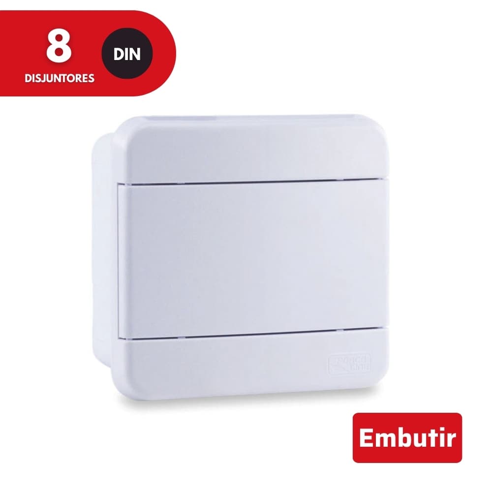 Quadro de Distribuição Embutir para 8 Disjuntores DIN Force Line