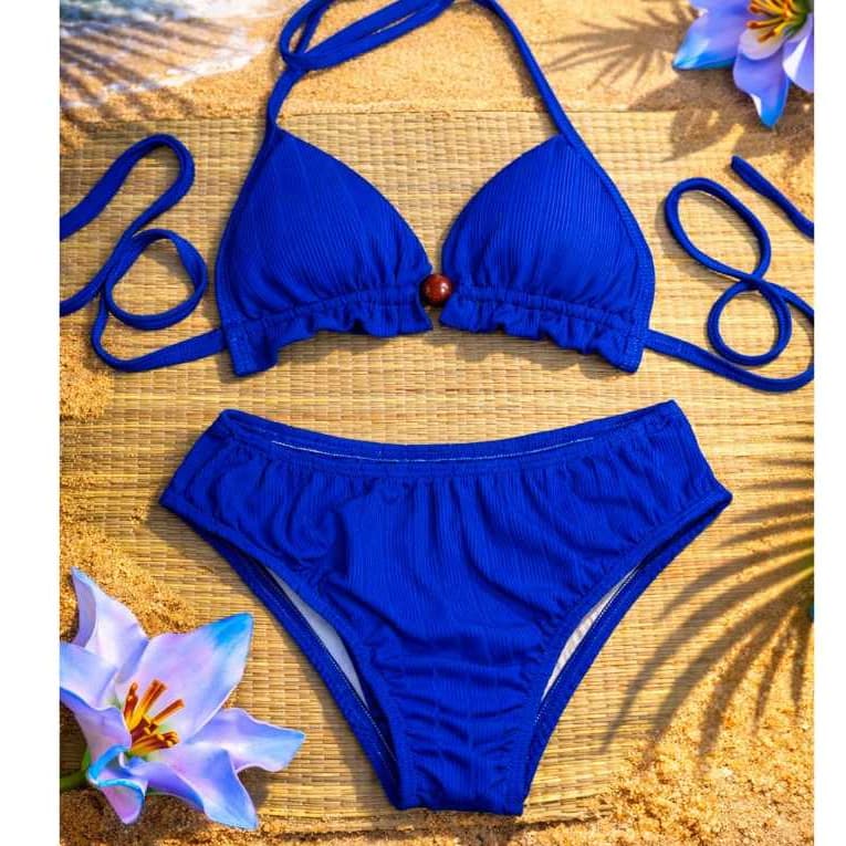 Biquini Infantil  Bloguerinha Hot Pants Cos Alto  Canelado TAM 8-10