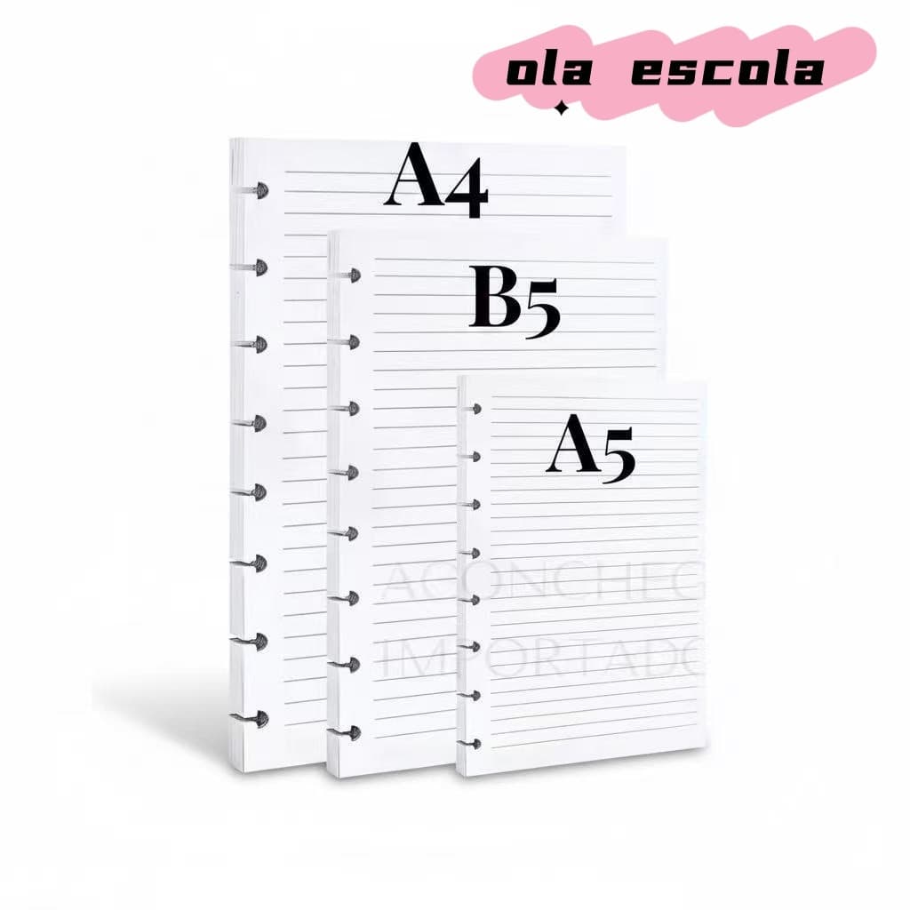 Refil Para Caderno Inteligente A4 A5 B5 Com 80 Folhas Pautadas De Disco Com 8 /10 /11 Furos