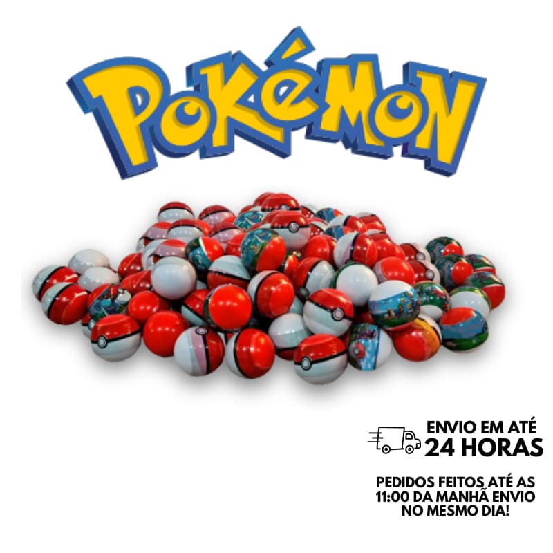Kit 12, 24 ou 48 Pokebolas Pokemon Surpresa 1 Polegada Envelopada Infantil - Festas / Lembrancinhas