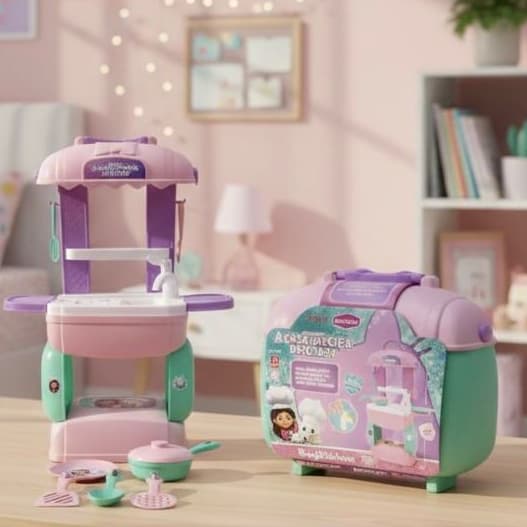 Cozinha Infantil Completa A Casa Mágica Da Gabby Kit Chef Com 18 Peças