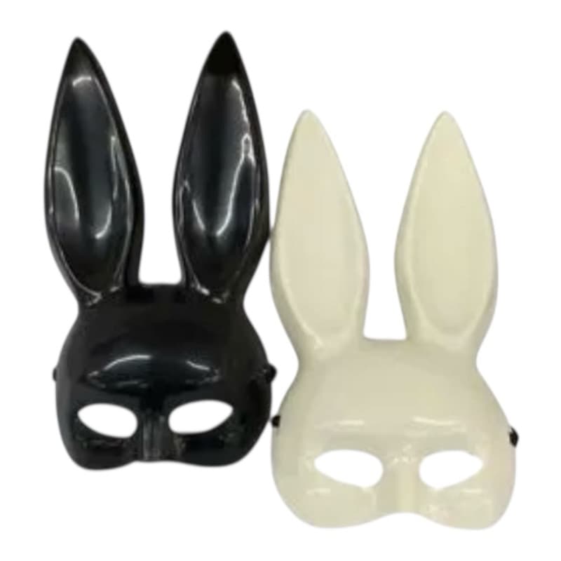 Máscara Coelho Coelhinha Orelhas Grandes De Plástico/Halloween/Carnaval 1 Unidade