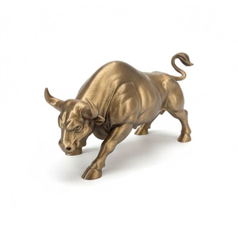 Estatueta Touro de Wall Street Estátua Decorativa Imagem Bolsa de Valores Decoração Sala Quarto Escritório