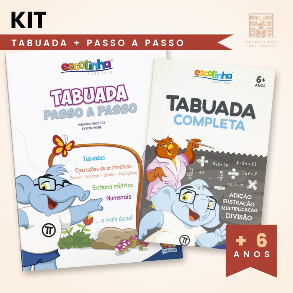 Kit Tabuada - Tabuada Completa + Tabuada Passo a Passo