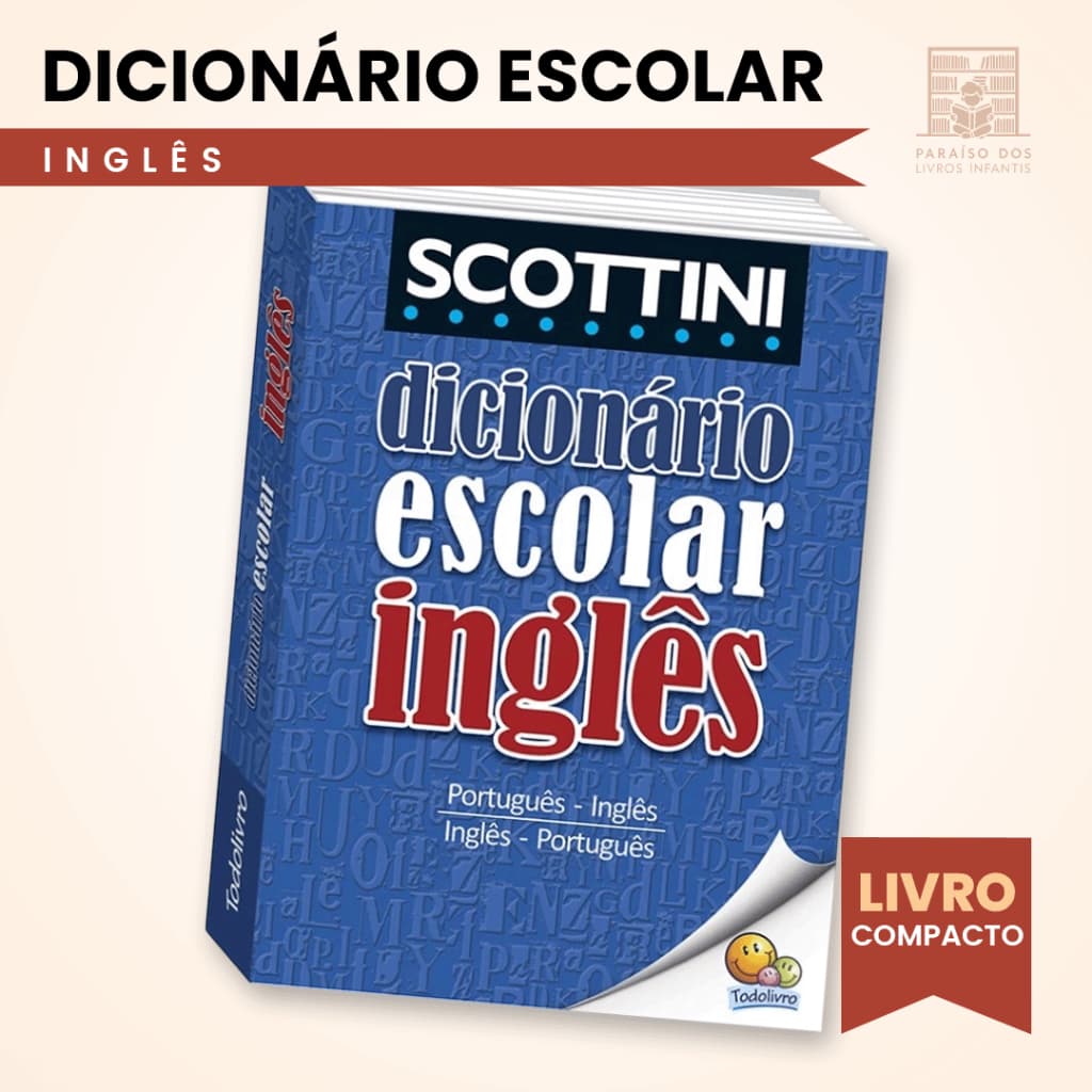 Dicionário Escolar de Inglês Capa Azul Atualizado 30 Mil Verbetes Estudantil