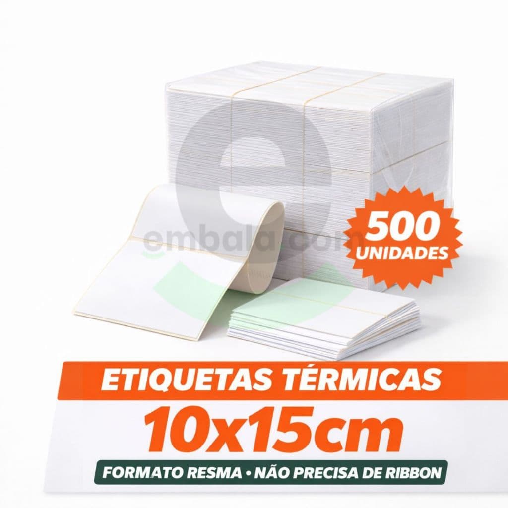 500 Unidades Etiquetas Térmicas Autocolantes 10x15 cm Formato Resma Não Precisa de Ribbon