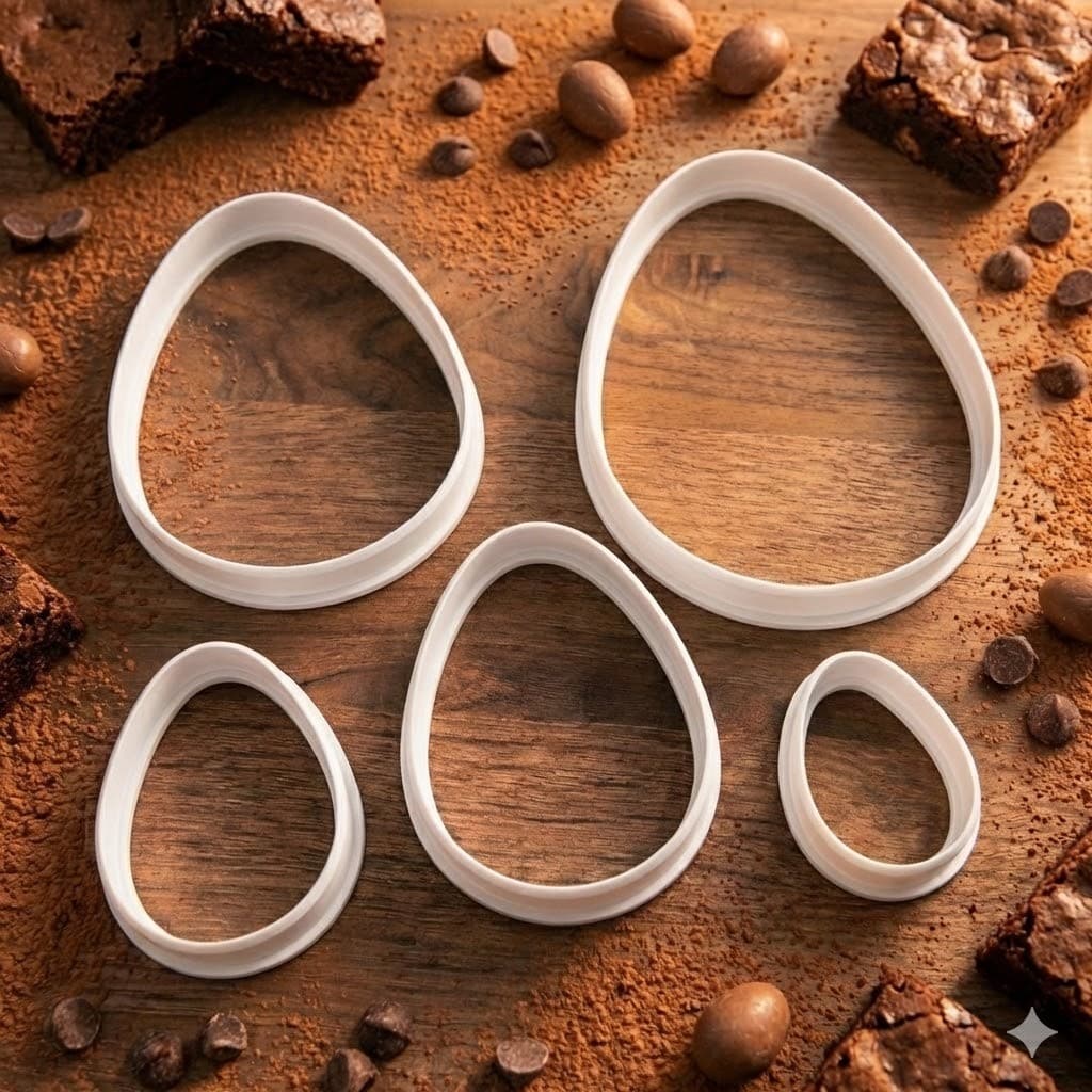 Kit 5 Cortadores Ovais pascoa : Biscoito, Confeitaria e Biscuit