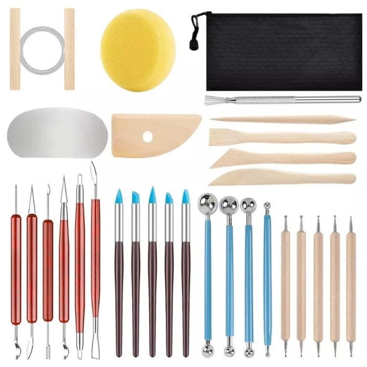 Kit Com Ferramentas P/ Esculpir E Trabalhar Cerâmica
