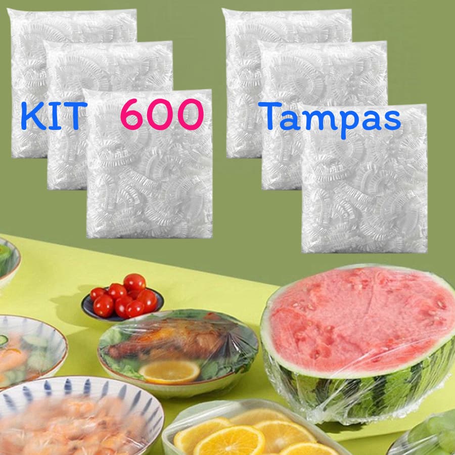 Novo Kit Com 100 até 600 Tampas De Plástico descartável para alimentos