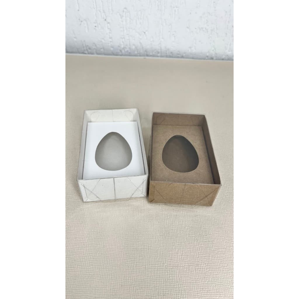 Caixa Mini Ovo de Páscoa 50g 10,5x6,5x3,5 cm para Ovo de Chocolate | Kraft / Branca MMFESTAS  253