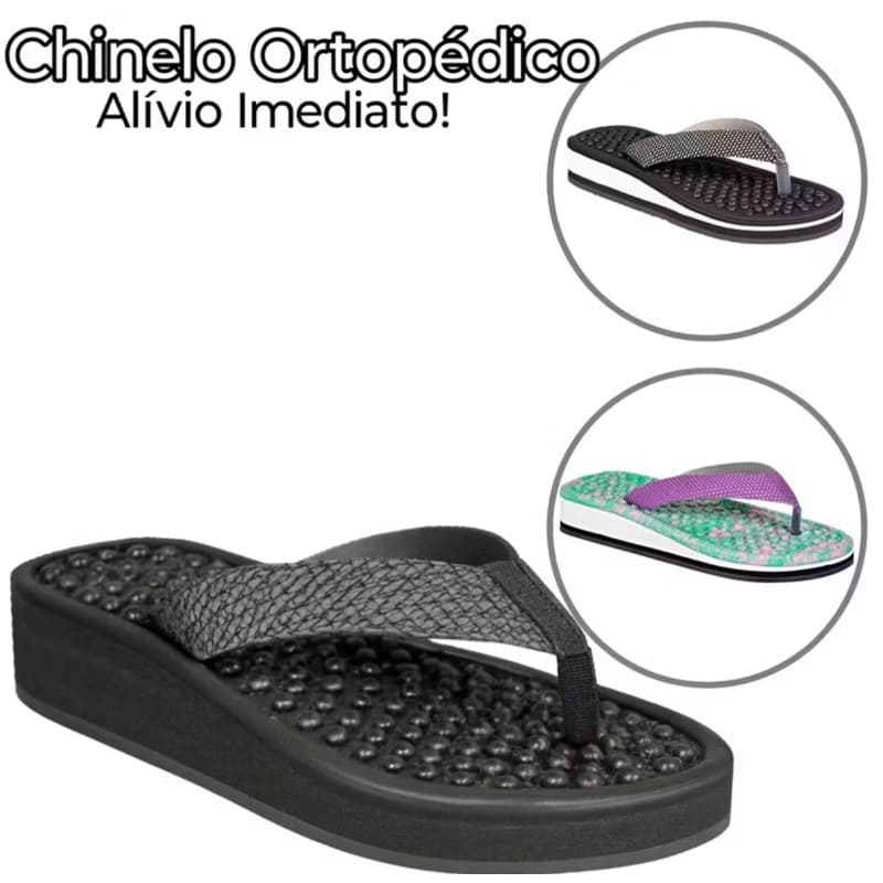 Chinelo Ortopédico para Esporão E Fascite Plantar Original Direto Fábrica