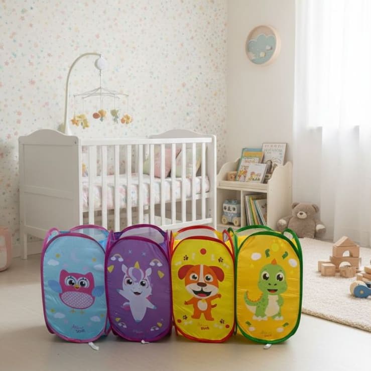 Cesto Organizador Roupas Brinquedos  Infantil  Dobrável Menina e Menino