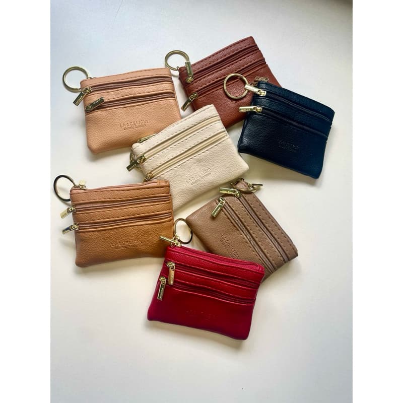 MINI CARTEIRA - PORTA MOEDA - PORTA NÍQUEL - Chaveiro Porta Níquel de Couro Sintético Pequeno Feminino Masculino 2