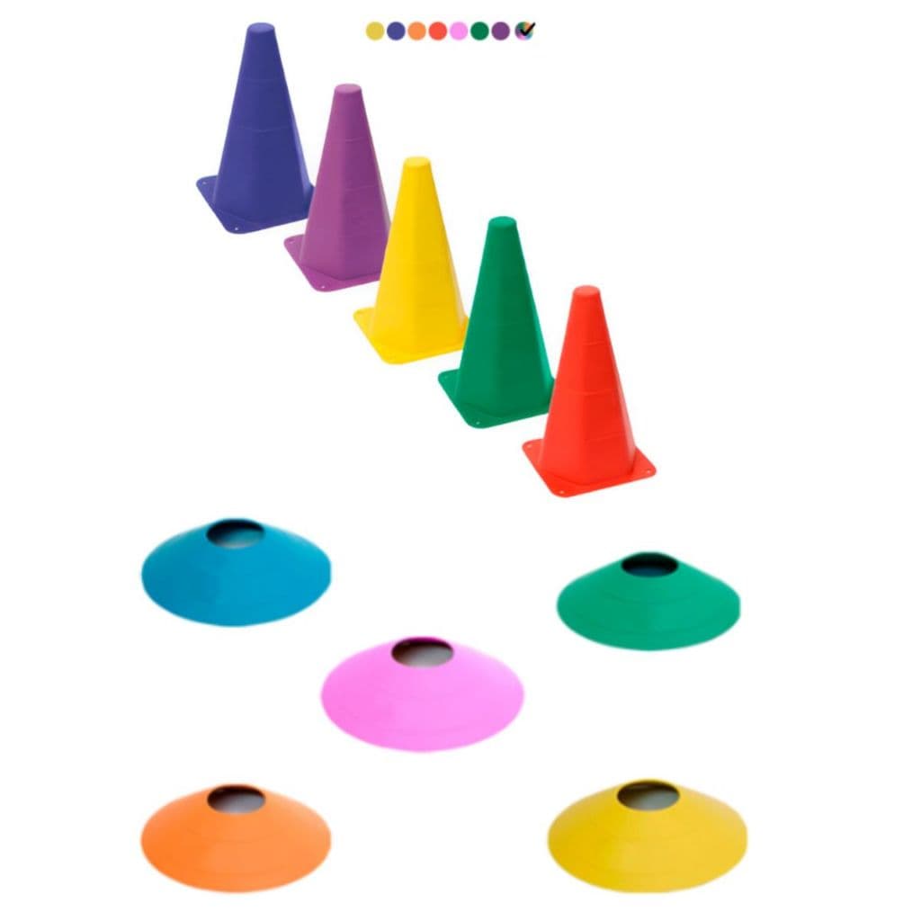 Kit Circuito Treino Funcional 5 Cones 5 Chapéus Chinês Futebol Futsal Campo Academia
