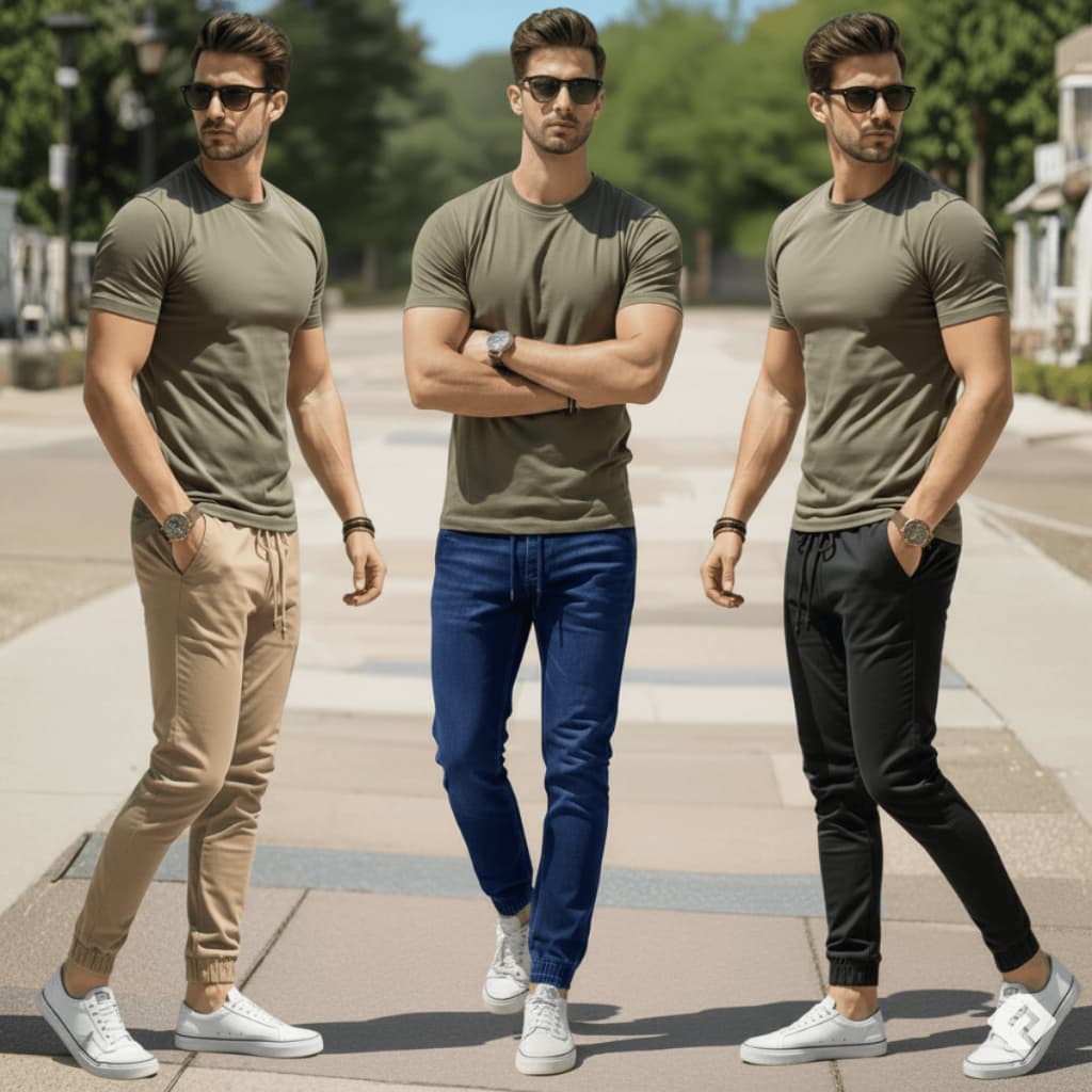 Kit 3 Calças Jogger Masculina Com Punho Premium Qualidade Moda Homem Estiloso