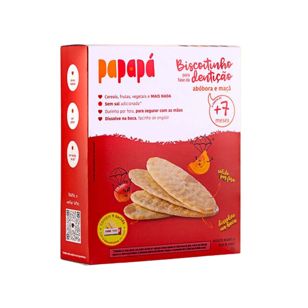 Biscoitinho Para Dentição Orgânico Maçã Abóbora 36g - Papapá