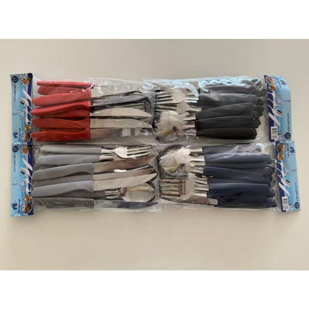 Conjuntos de talheres de aço inoxidável de 18 peças com garfos, colheres e facas， IDee Home