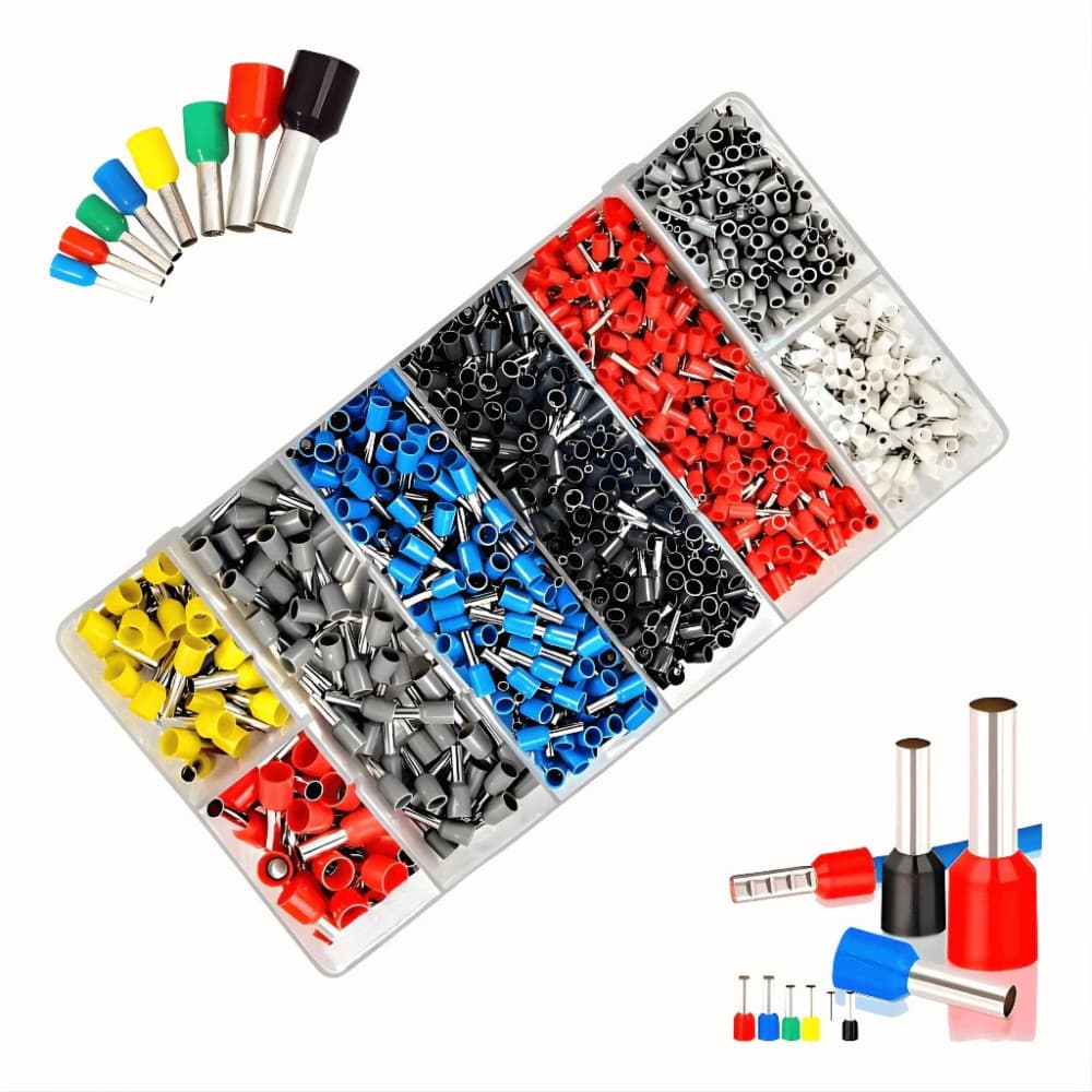 Kit Maleta Terminais Elétricos Ilhós Tubular 0,5mm a 10mm Conector Fio Cobre Isolado Acessórios
