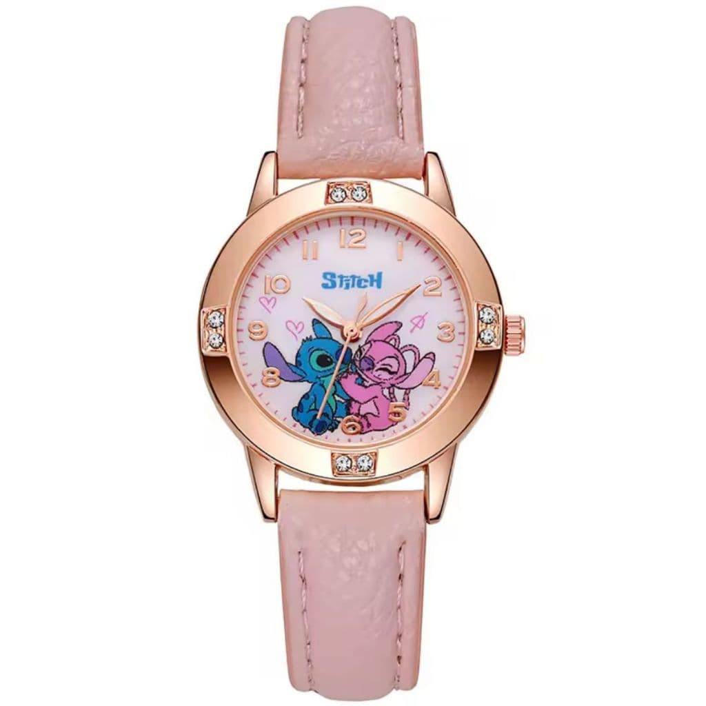 Relógio Infantil Stitch Rosa e Lilás