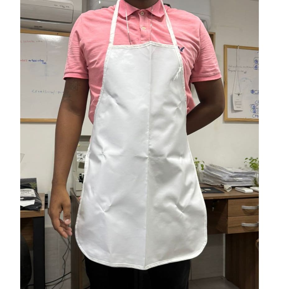 Avental Napa Branco PVC 50x70cm Impermeável Fácil Limpeza Uso Profissional