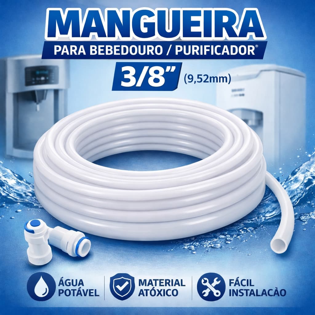 5 Metros Tubo DMfit 3/8 Atóxico – Mangueira  para Chopeira, Kegerator e Gás