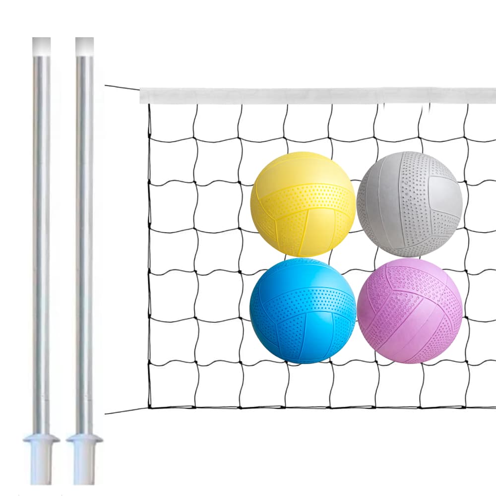 Kit Biribol Volei Para Piscina Tubos + Rede 4 Metros e Bola