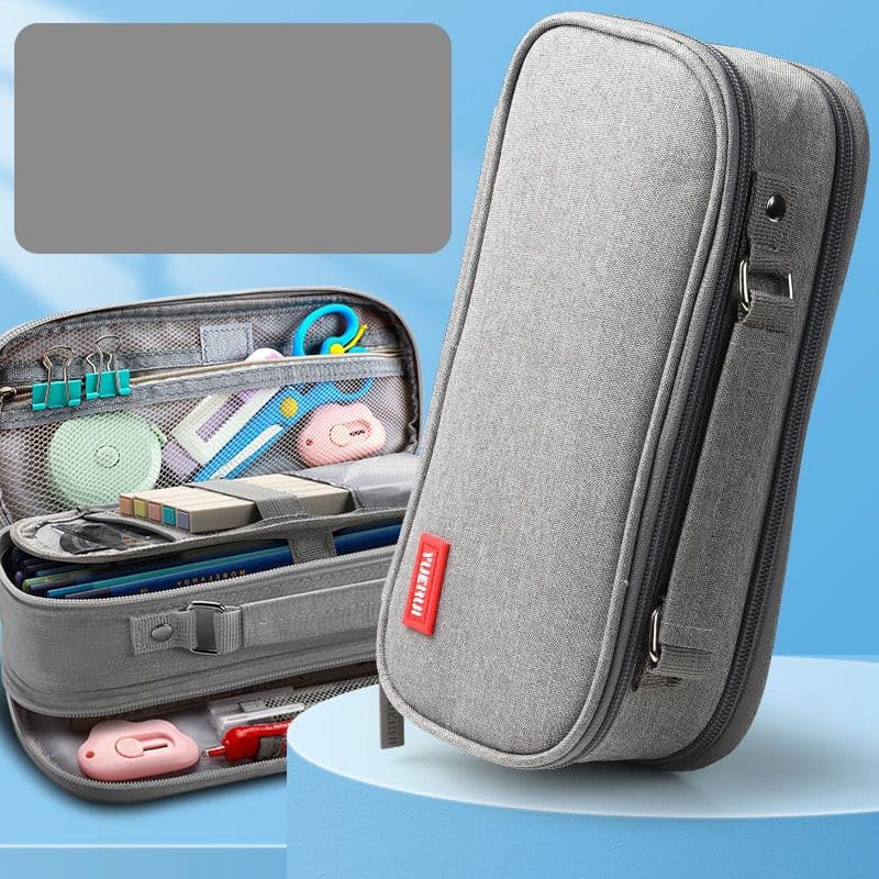 Estojo Escolar Organizador Juvenil Liso Com 5 Divisórias Com Alça Interna