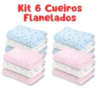 Kit Cueiro Estampado Flanelado Bebê 80X50CM Caricia Minasrey