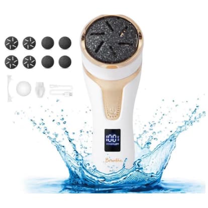 Removedor de Calos e Rachaduras Lixa de Pé Elétrica Profissional 8 in 1 Com Tela Digital