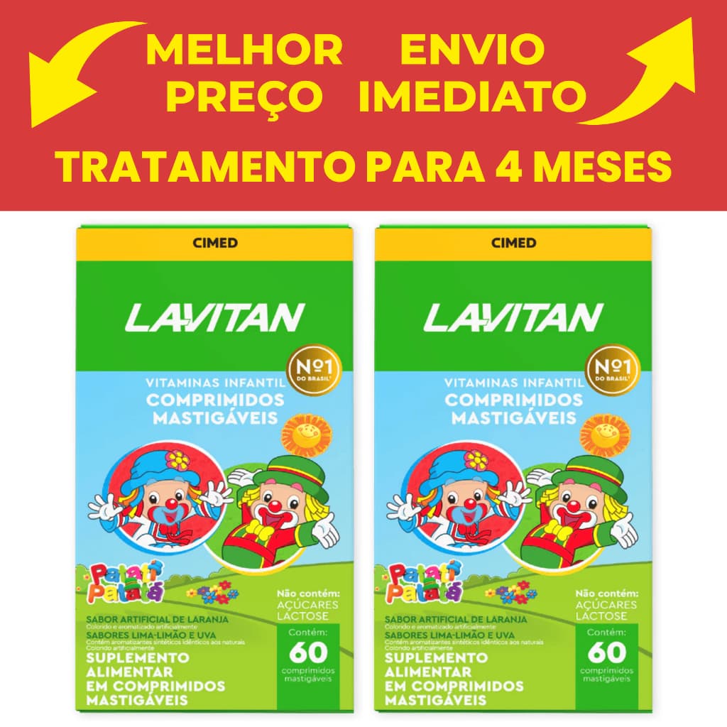 Kit C/ 2 Lavitan Kids Patati Patata Mix D Vitamina Infantil Imunidade Cimed