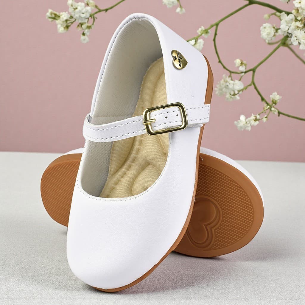 Sapatilha Luxo Infantil de Menina Sapato Boneca Sintético Liso Dama Daminha