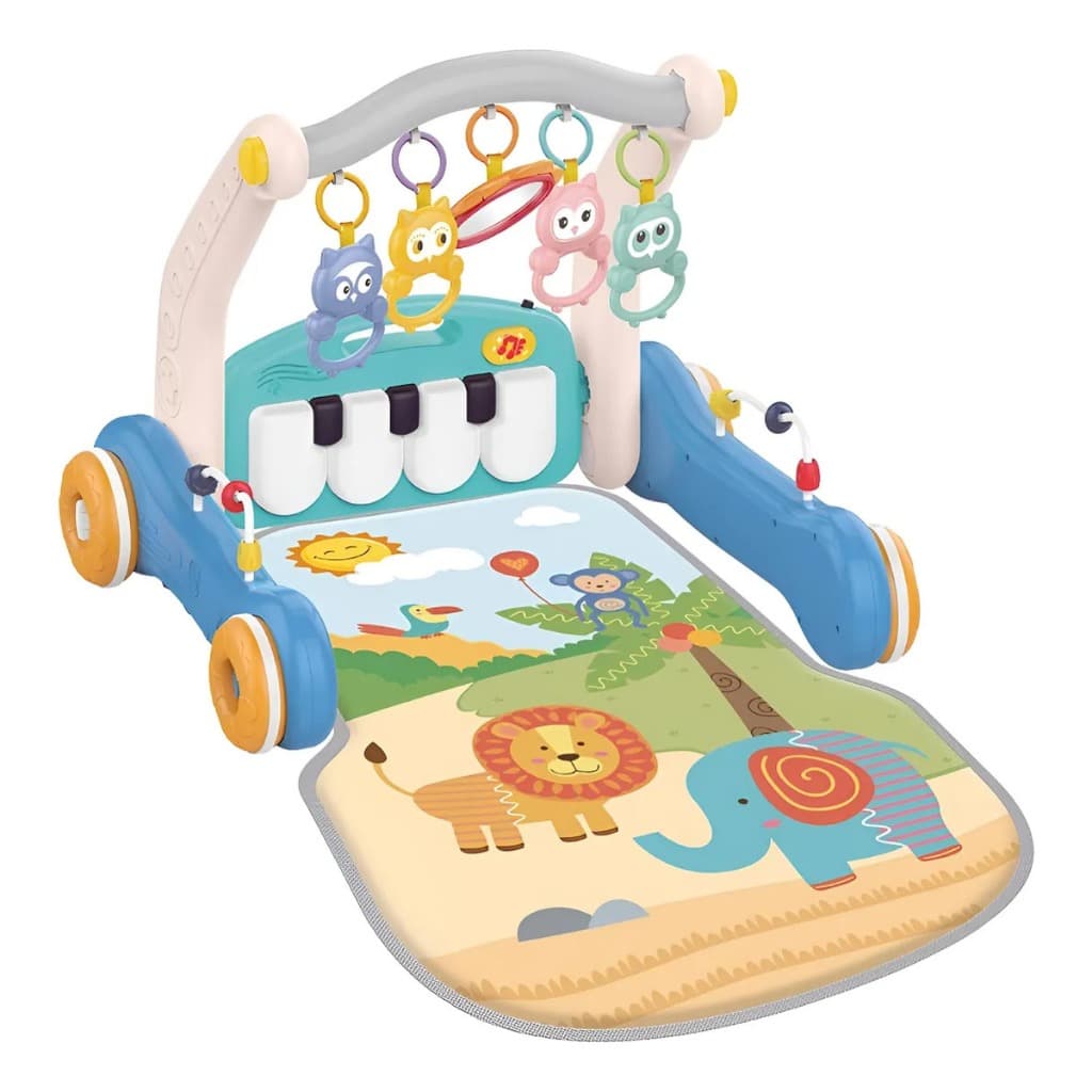 Tapete Piano Interativo Andador Empurrar musical 2 em1 Infantil