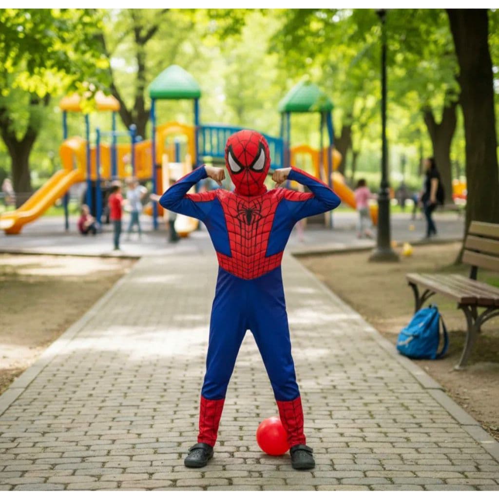 Fantasia Homem Aranha Infantil COM Mascara Touca DE TECIDO Spiderman VINGADORES ENTREGA RAPIDA