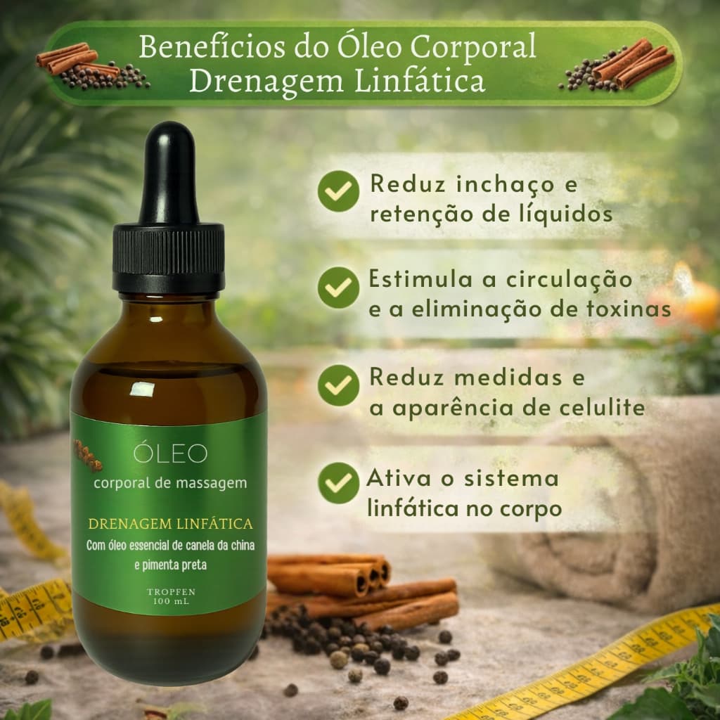 Óleo Corporal Redutor de Medidas Termogênico Emagrecimento Natural - 100 mL