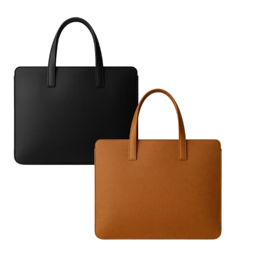 Kit 2 Pasta Para Notebook 13 A 17 Pol Maleta Slim Couro Ecológico Documentos Cadernos Escolar Escritorio Mala Alça Dupla