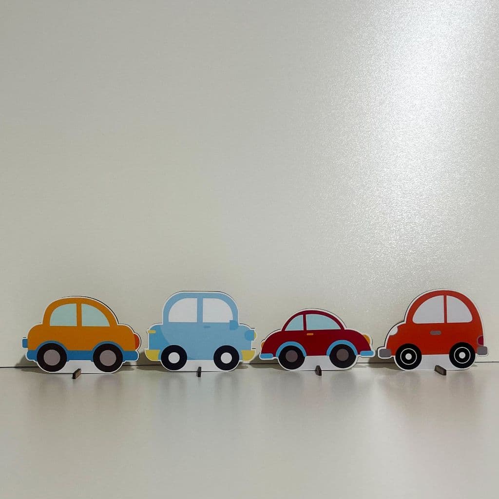 Kit 4 Displays de Mesa Carrinhos - Centro de Mesa, Decoração, Carros