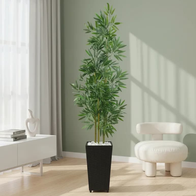 Planta Artificial Bambu Mosso e Vaso de Polietileno