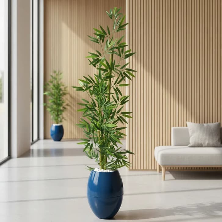 Planta Artificial Bambu Da Sorte Decoração Com Vaso