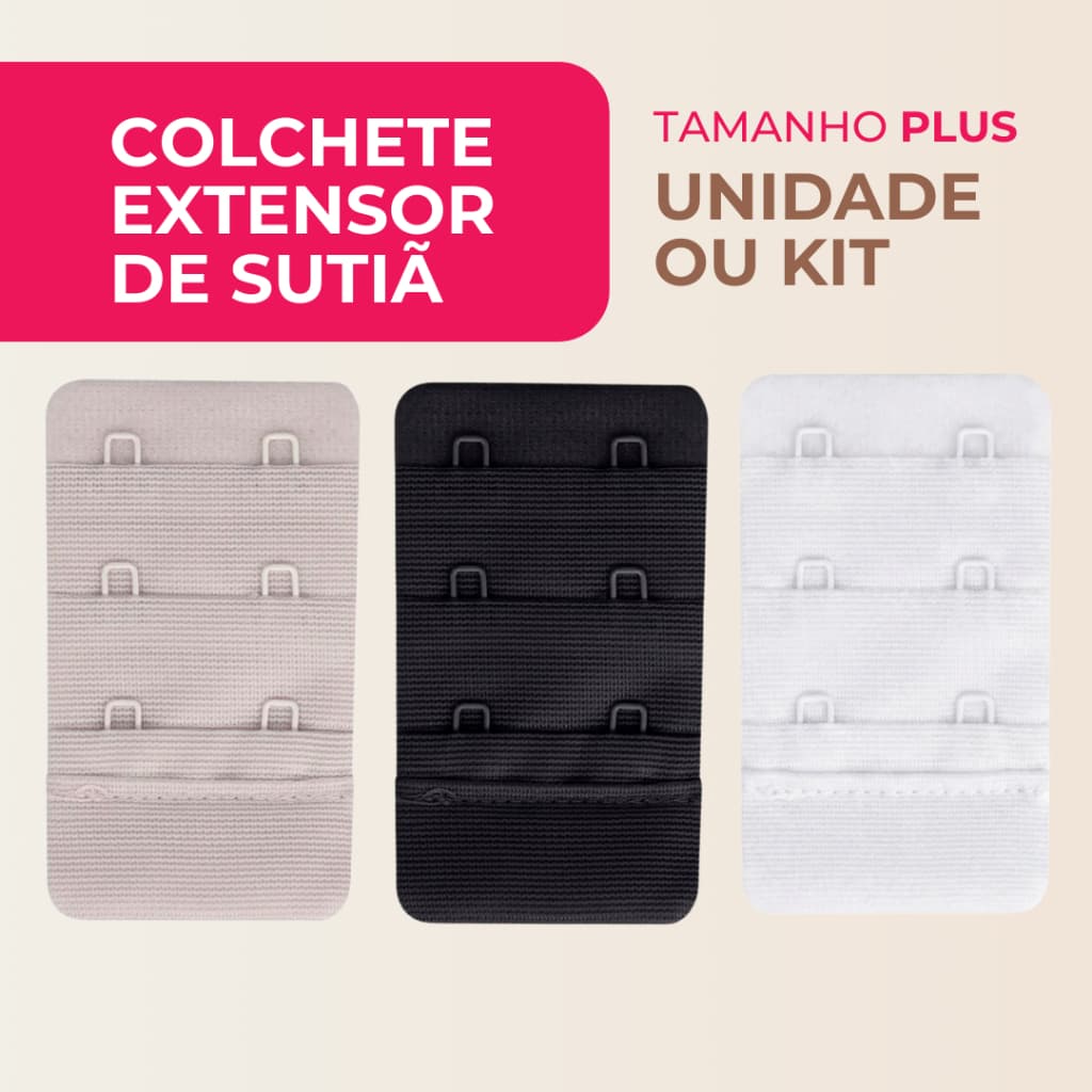 Colchete Extensor Para Cós De Sutiã Tamanho Plus 2 Ganchos 078 /AC003