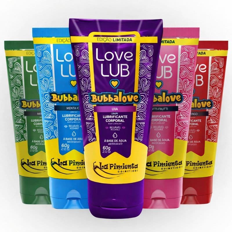 Gel Lubrificante Intimo Love Lub Bubbalove Sabores Diversos Para a Hora H - Sex Shop