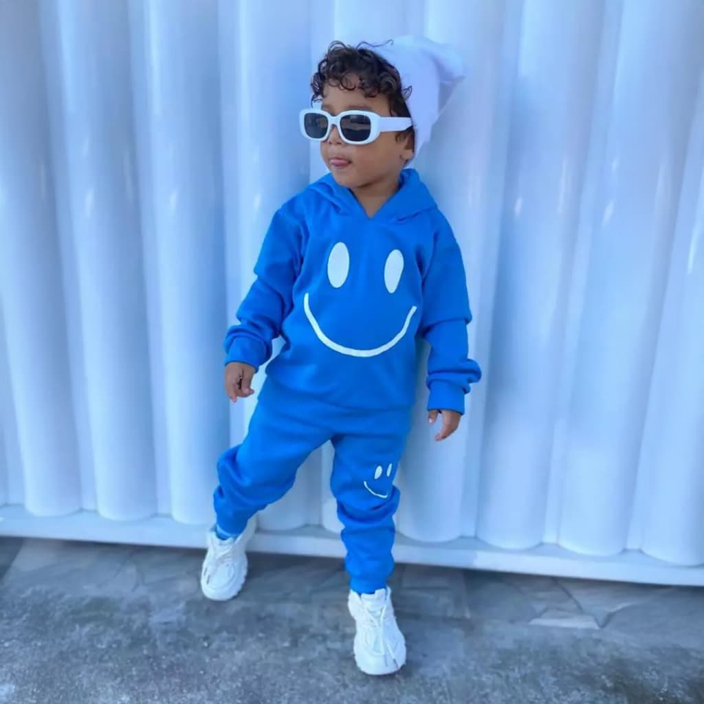 Conjunto Moletom Bebê Infantil Criança Menino Agasalho Masculino Moleton Inverno com Capuz