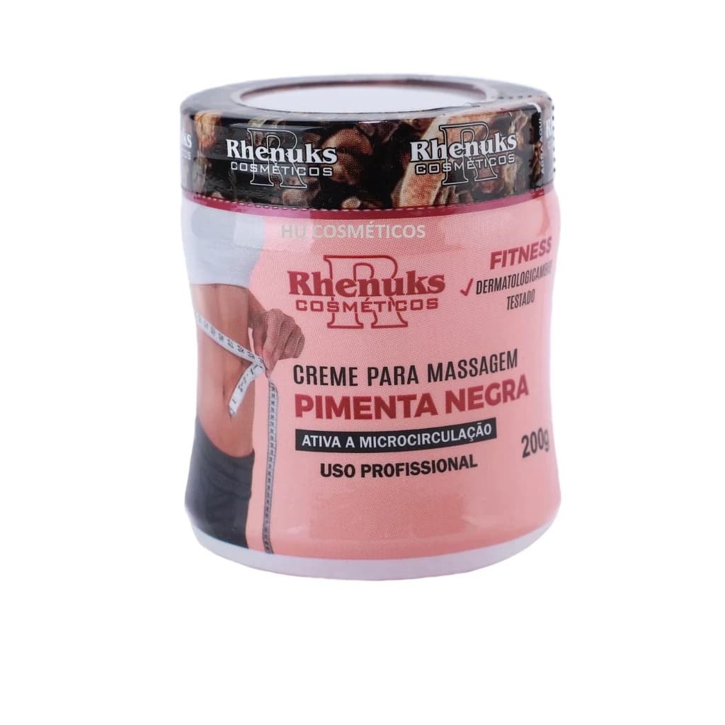 GEL Creme Redutor de Medidas 200g PIMENTA NEGRA RHENUKS - ENVIO IMEDIATO