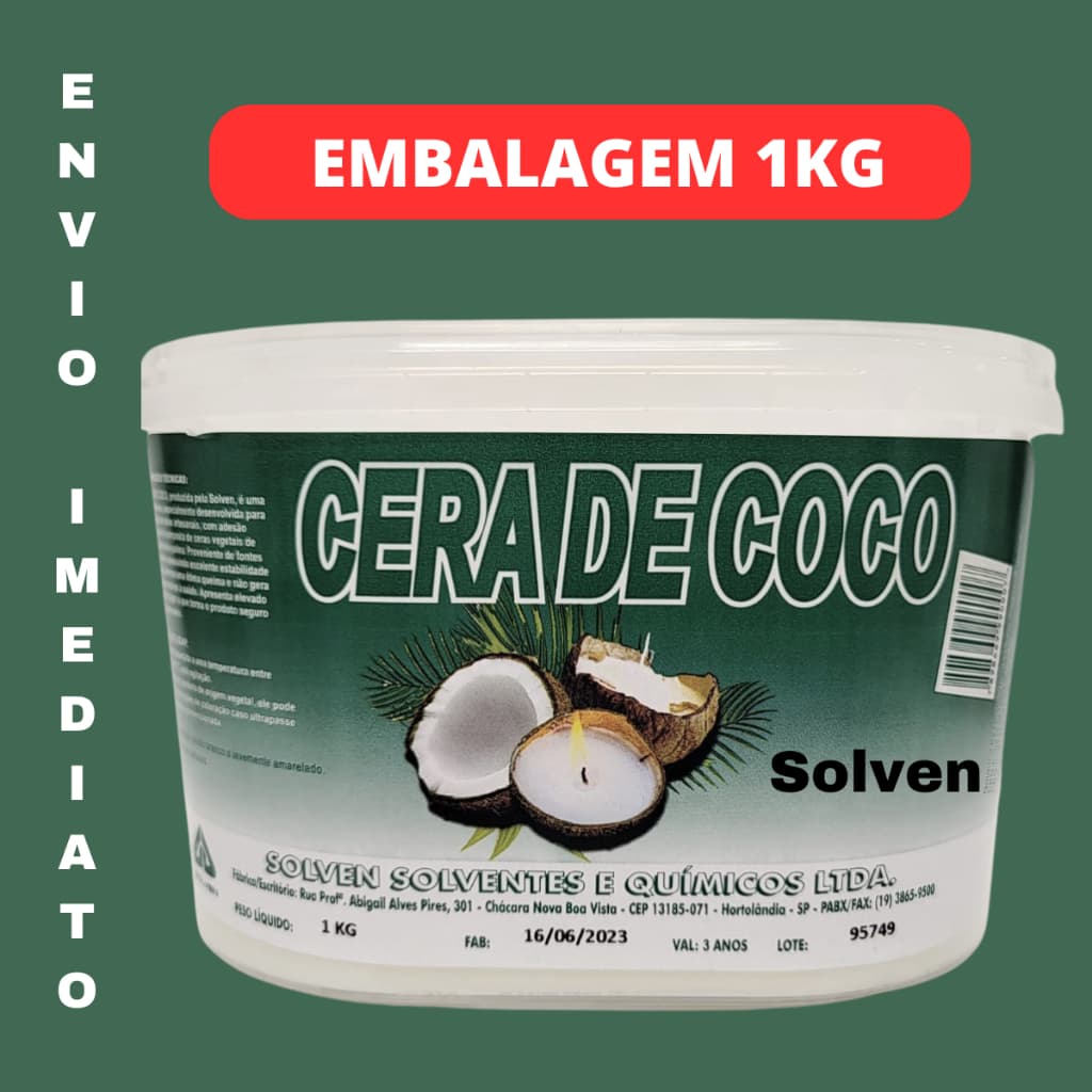 Cera de Coco para Velas 100% Vegetal  1kg Solven